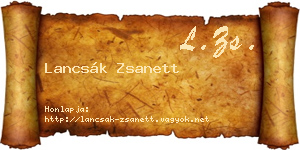 Lancsák Zsanett névjegykártya